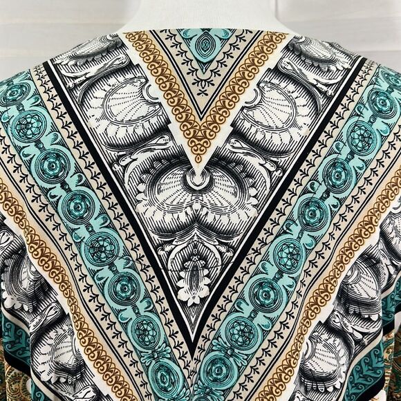 JM Collection Tunic Size 3X Paisley Bell Sleeve - Picture 8 of 13